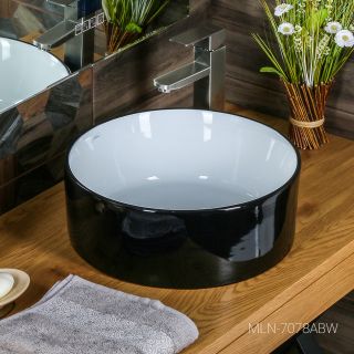 Накладная раковина Melana 7078ABW-805 41см чёрно-белый